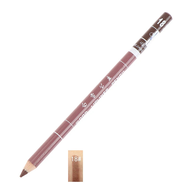 1 Pièce Crayon à Lèvres Professionnel en Bois – Waterproof, Longue Tenue, Maquillage des Lèvres pour Femmes, Outil Beauté