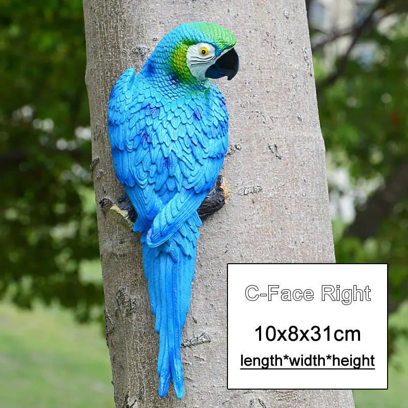 Resin Parrot Wall Sculpture – Decorative Garden & Home Ornament