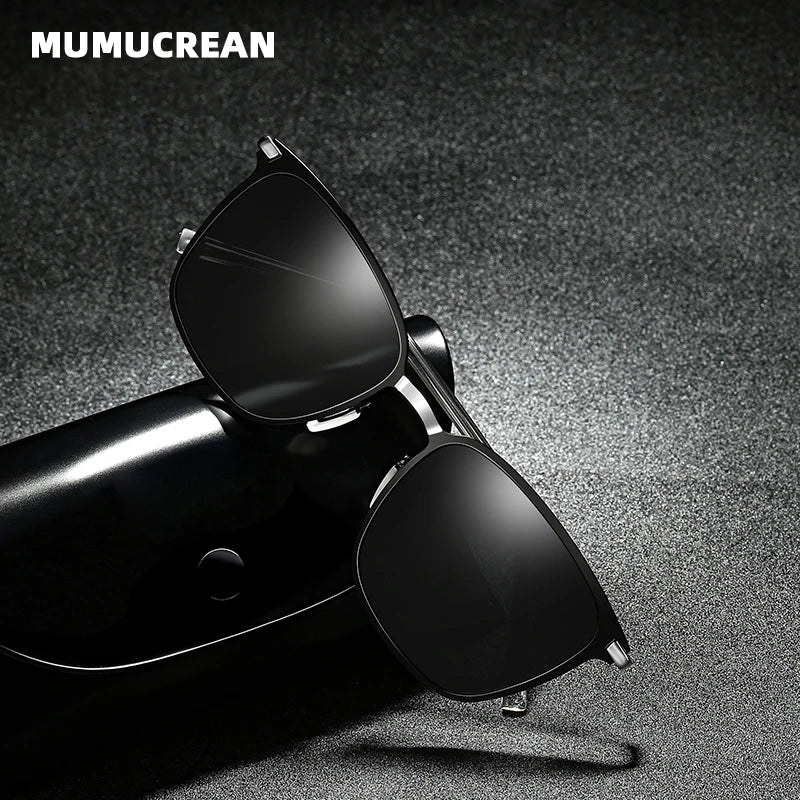 Nouvelles lunettes de soleil pour hommes – Monture carrée en métal | Verres polarisés | Lunettes de conduite avec vision nocturne