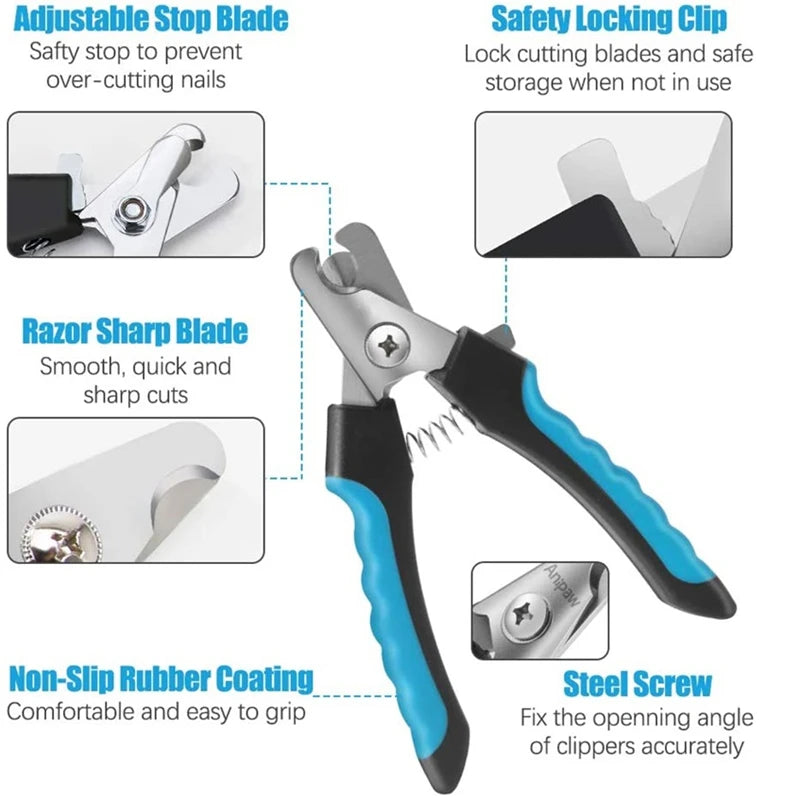 Professional Pet Nail Clipper with Safety Guard – Stainless Steel Grooming Tool
