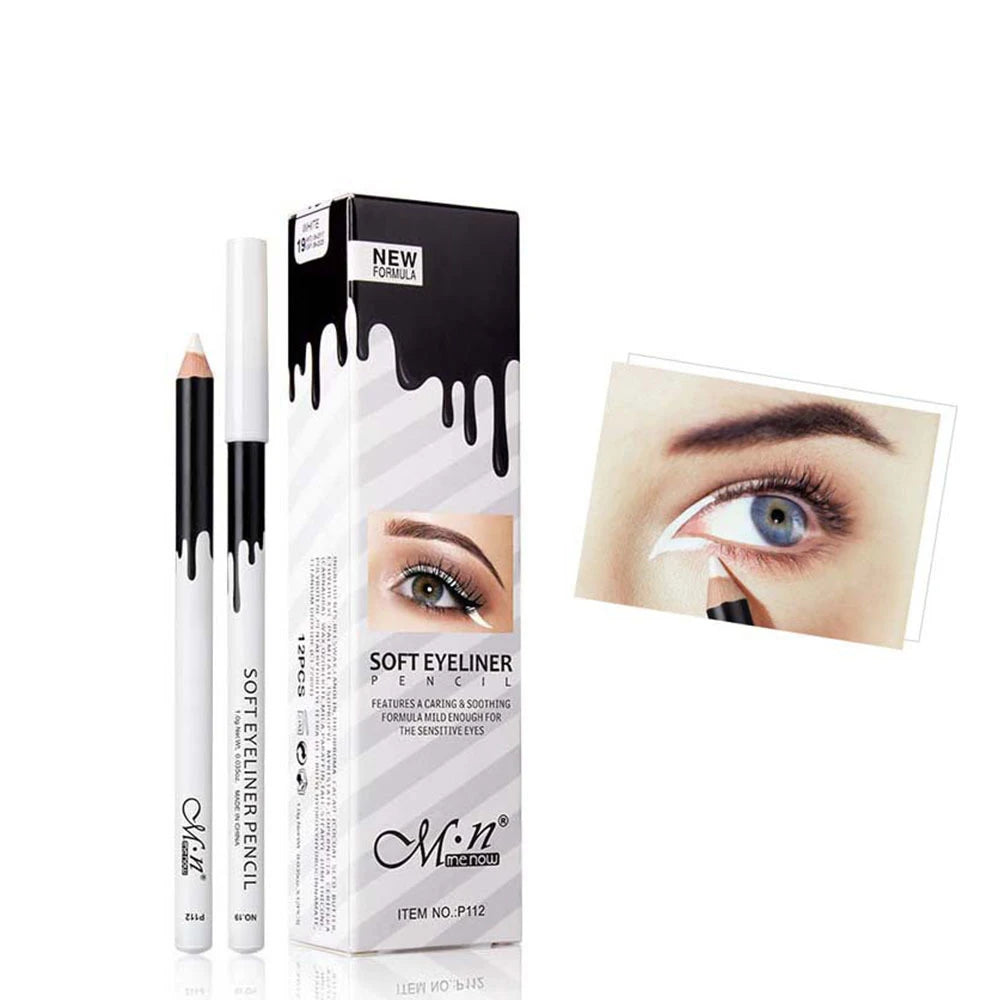 Crayon Eyeliner pour Femmes — longue tenue, waterproof, haute pigmentation, blanc, disponible en 1 à 10 pcs, maquillage des yeux