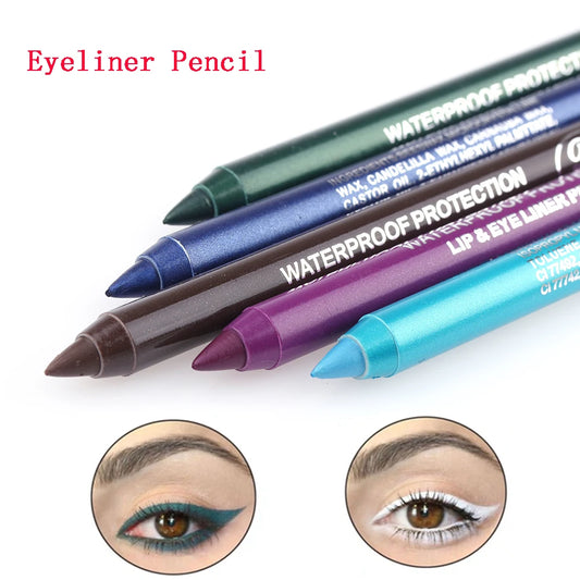 Crayons eye-liner 14 couleurs, waterproof, bleu, rouge, vert, blanc, or, marron, outils maquillage yeux