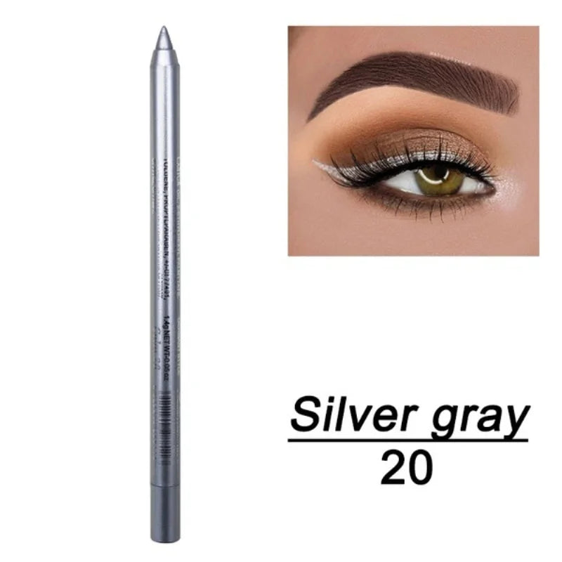 Crayon Eyeliner 14 Couleurs — Longue Tenue, Waterproof, Pigmentation Intense, Teintes Vert et Marron, Maquillage Mode pour Femmes