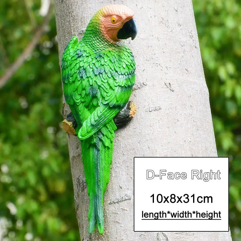 Resin Parrot Wall Sculpture – Decorative Garden & Home Ornament
