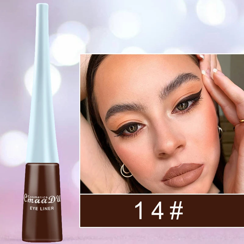 Eyeliner Liquide 17 Couleurs Neuf – Blanc, Or, Mat, Facile à Porter, Étanche, Maquillage des Yeux, Cosmétiques