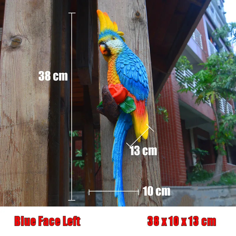 Resin Parrot Wall Sculpture – Decorative Garden & Home Ornament