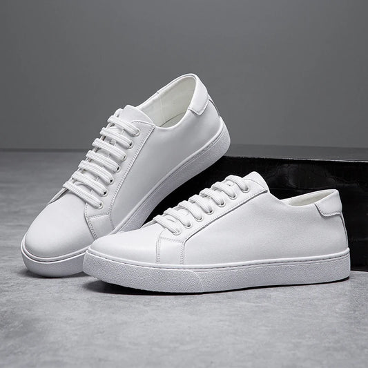 « Sneakers Homme Italie – Cuir Blanc, Casual & Luxe »
