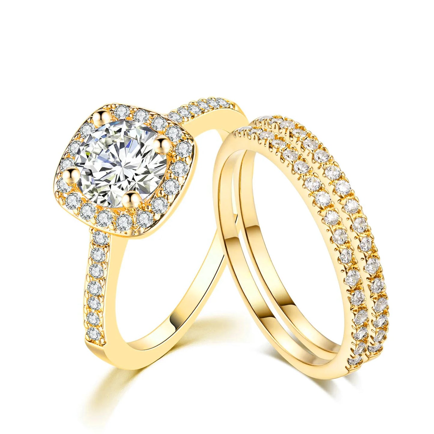 Wholesale Bulk Wedding Rings Couple Set Cubic Zircon Finger Ring Fine Fashion Jewelry