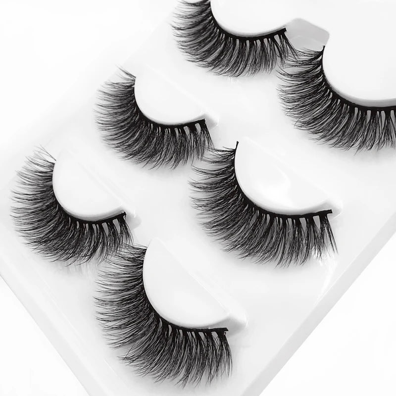 3 paires 29 styles – Cils 3D en vison synthétique, doux et épais, volumineux et légers – Cils faits main avec outils de maquillage pour les yeux