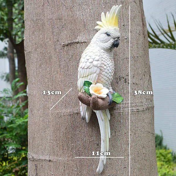 Resin Parrot Wall Sculpture – Decorative Garden & Home Ornament