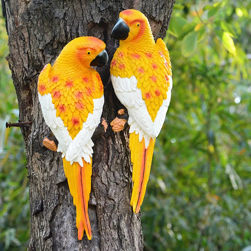 Resin Parrot Wall Sculpture – Decorative Garden & Home Ornament