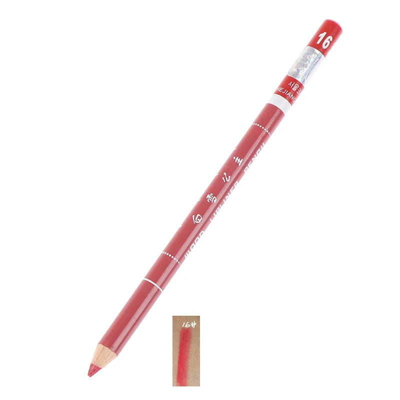 1 Pièce Crayon à Lèvres Professionnel en Bois – Waterproof, Longue Tenue, Maquillage des Lèvres pour Femmes, Outil Beauté