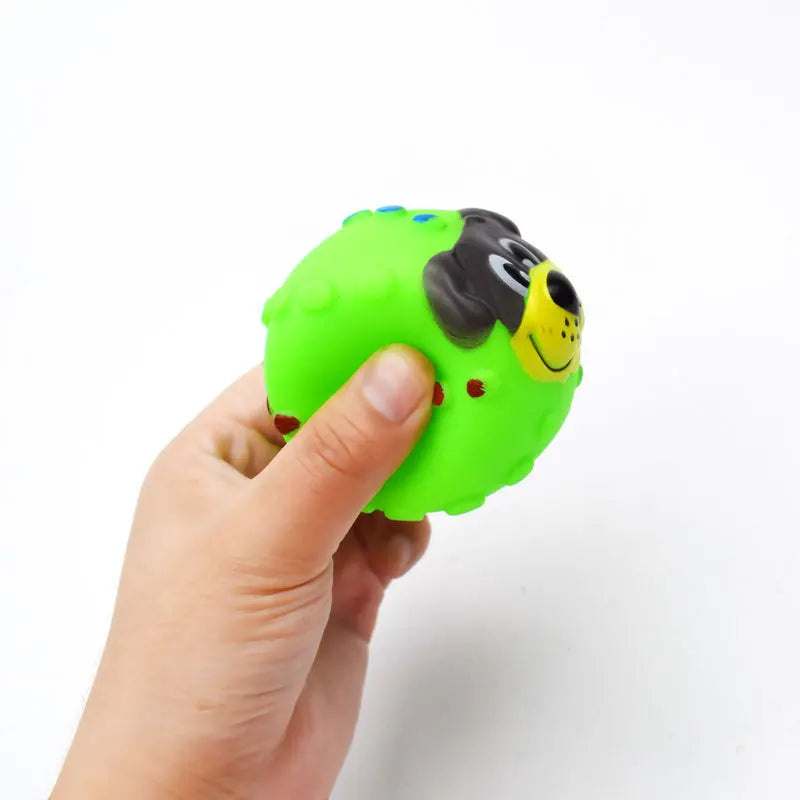 Squeaky Rubber Dog Ball Toy – Interactive Chew Toy for Small Dogs