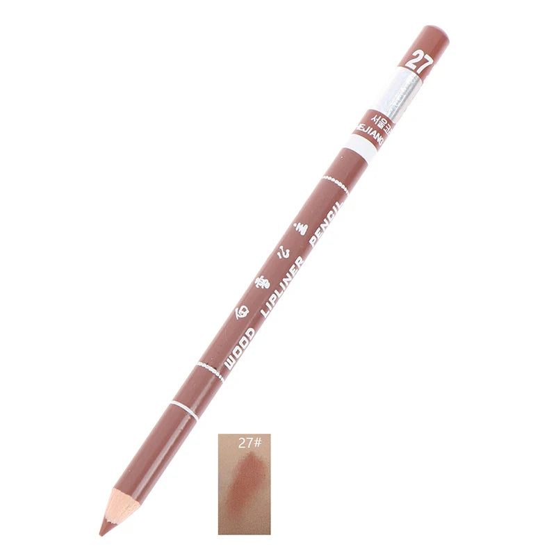 1 Pièce Crayon à Lèvres Professionnel en Bois – Waterproof, Longue Tenue, Maquillage des Lèvres pour Femmes, Outil Beauté