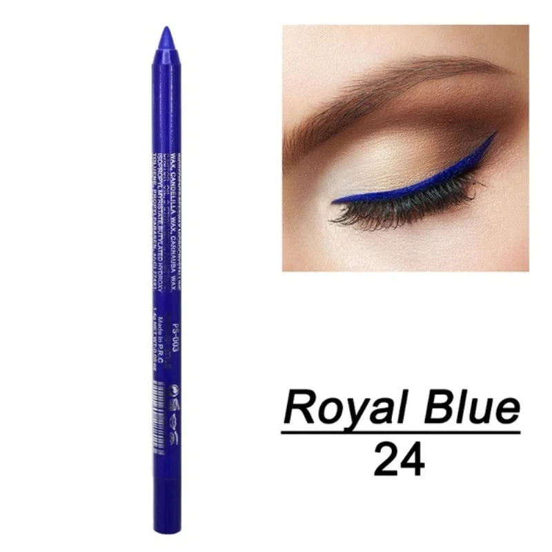 Crayon Eyeliner 14 Couleurs — Longue Tenue, Waterproof, Pigmentation Intense, Teintes Vert et Marron, Maquillage Mode pour Femmes