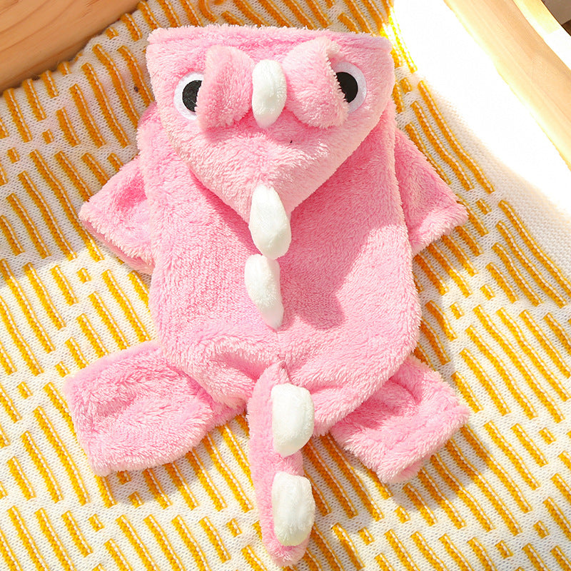 Warm Cartoon Pet Clothes for Dogs & Cats – Soft Cotton Jumpsuit