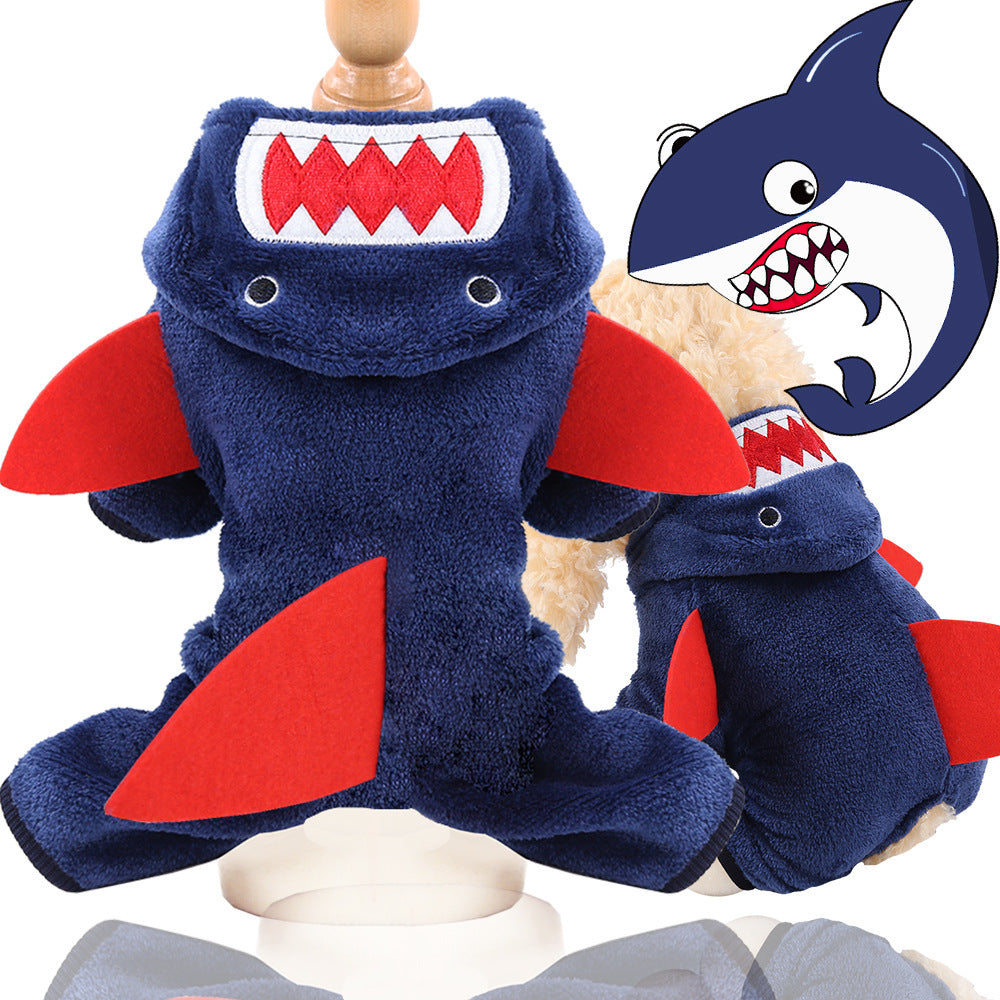 Warm Cartoon Pet Clothes for Dogs & Cats – Soft Cotton Jumpsuit