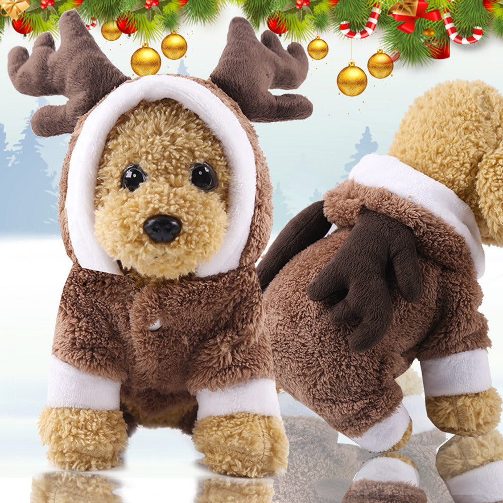 Warm Cartoon Pet Clothes for Dogs & Cats – Soft Cotton Jumpsuit