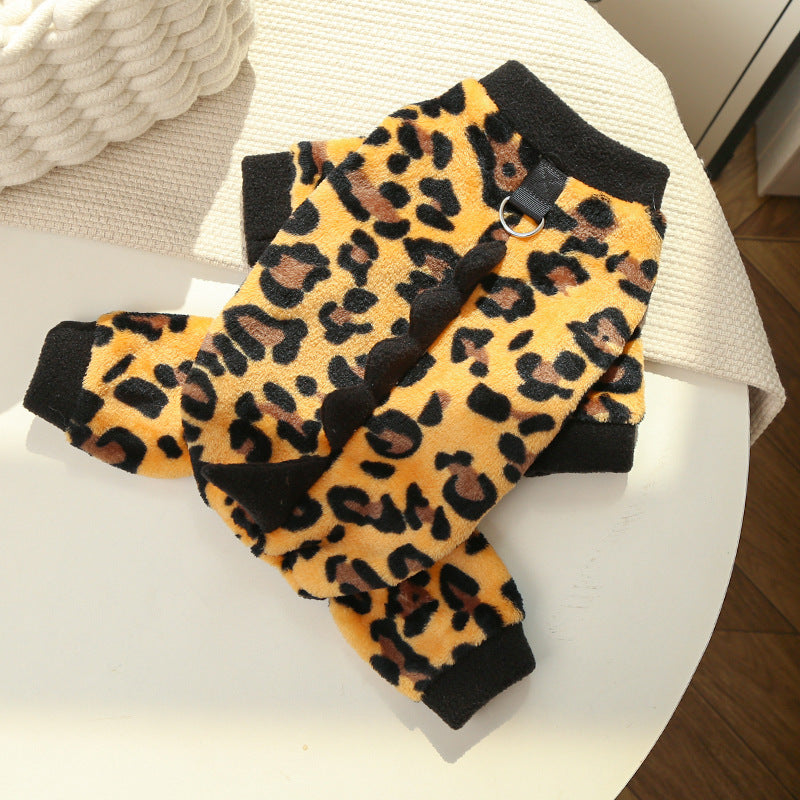 Warm Cartoon Pet Clothes for Dogs & Cats – Soft Cotton Jumpsuit
