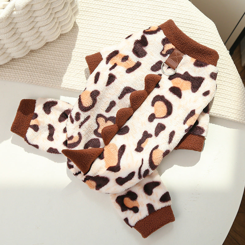 Warm Cartoon Pet Clothes for Dogs & Cats – Soft Cotton Jumpsuit