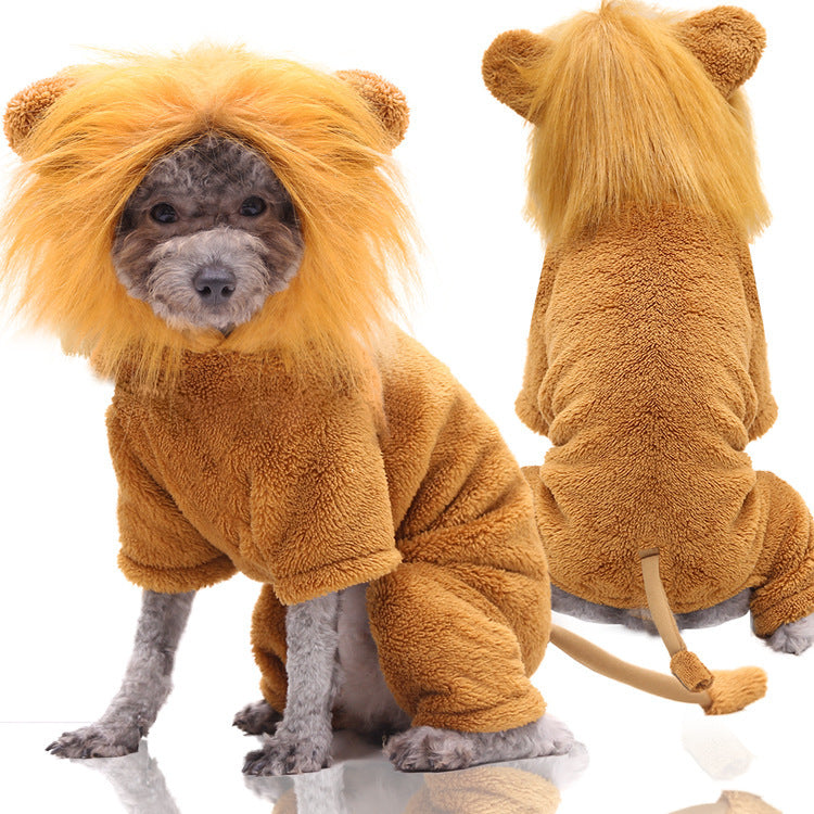 Warm Cartoon Pet Clothes for Dogs & Cats – Soft Cotton Jumpsuit
