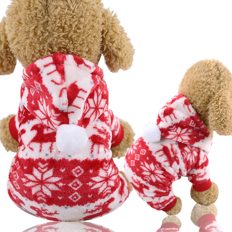Warm Cartoon Pet Clothes for Dogs & Cats – Soft Cotton Jumpsuit