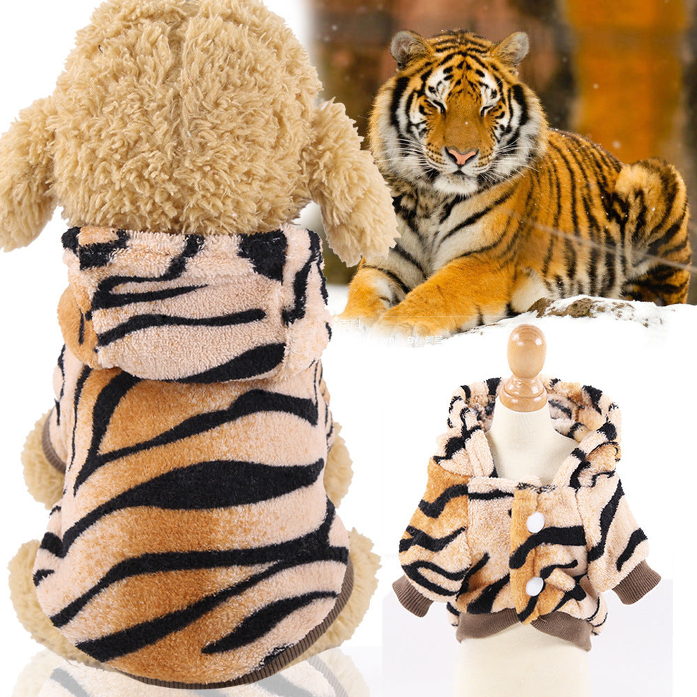 Warm Cartoon Pet Clothes for Dogs & Cats – Soft Cotton Jumpsuit