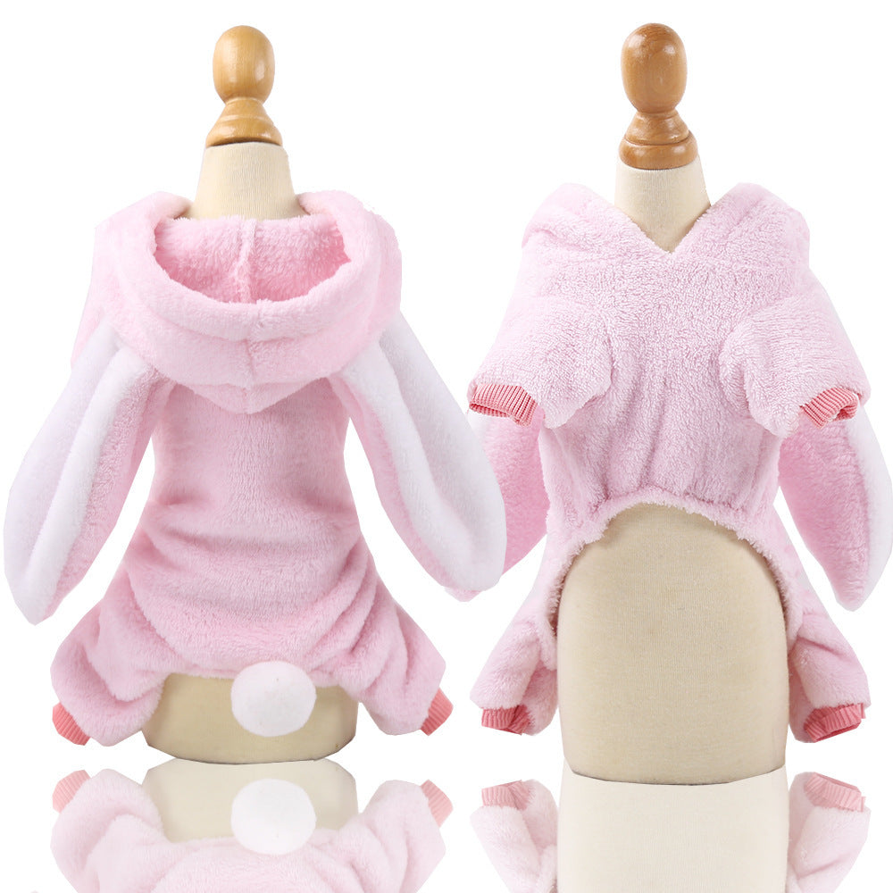 Warm Cartoon Pet Clothes for Dogs & Cats – Soft Cotton Jumpsuit