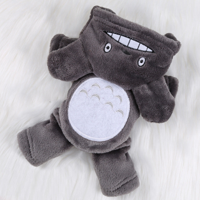 Warm Cartoon Pet Clothes for Dogs & Cats – Soft Cotton Jumpsuit