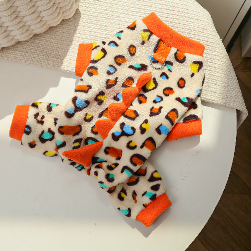 Warm Cartoon Pet Clothes for Dogs & Cats – Soft Cotton Jumpsuit