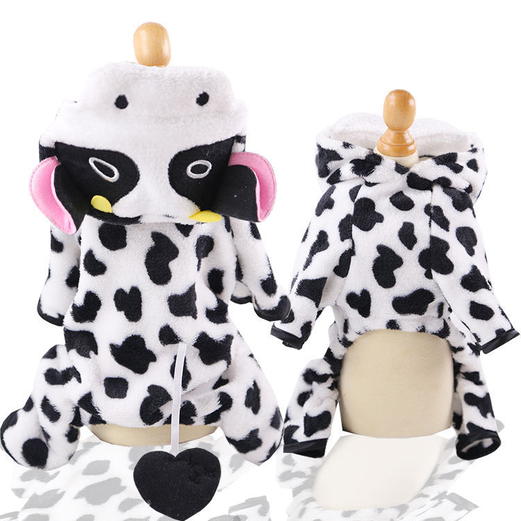 Warm Cartoon Pet Clothes for Dogs & Cats – Soft Cotton Jumpsuit