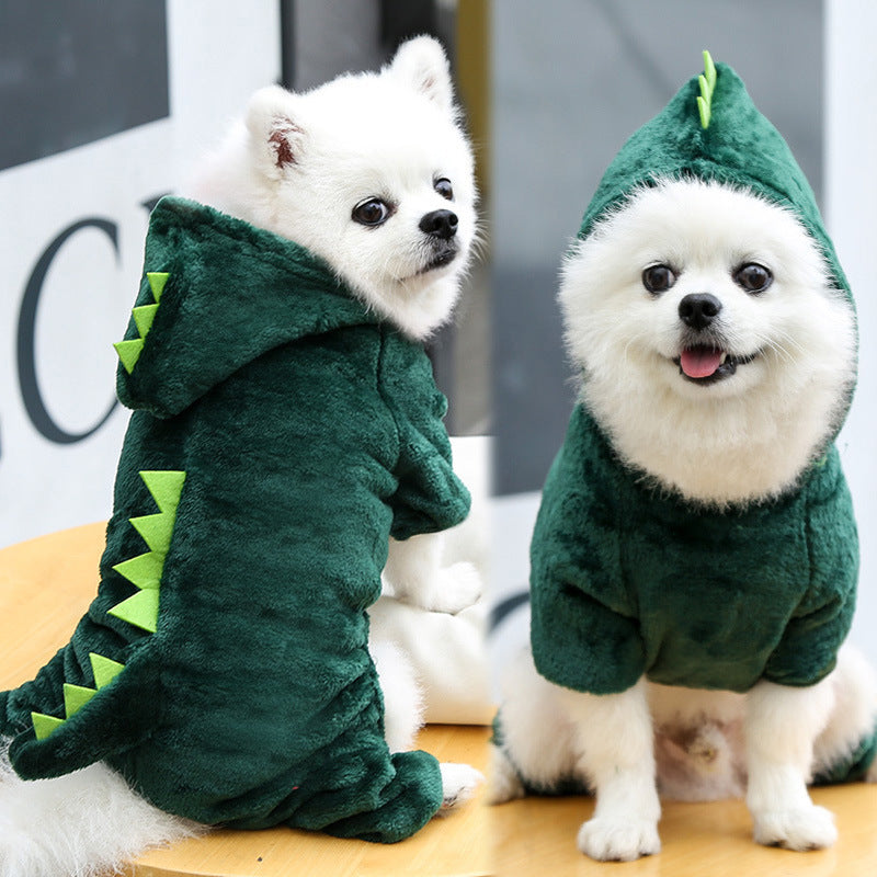 Warm Cartoon Pet Clothes for Dogs & Cats – Soft Cotton Jumpsuit