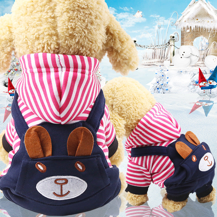 Warm Cartoon Pet Clothes for Dogs & Cats – Soft Cotton Jumpsuit