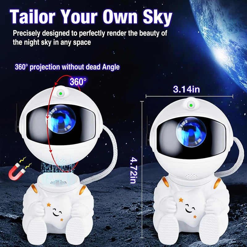 Astronaut Galaxy Projector Night Light – Starry Sky Lamp for Kids' Bedrooms & Space Decor