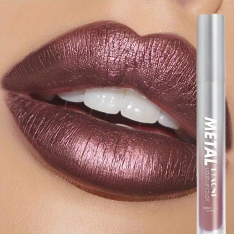 Brillant à lèvres à paillettes diamant scintillant, Pigment métallique brillant, imperméable, longue durée, perle, maquillage pour femmes