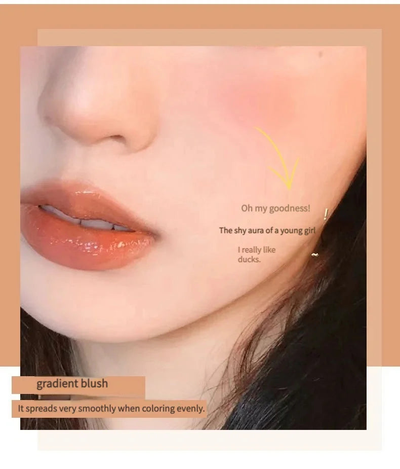 Blush à double dégradé – Highlights naturels, maquillage nude, illumine les joues – Teintes violette et bleue