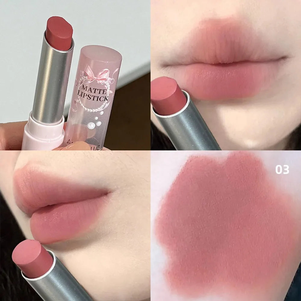 1 Pièce Rouge à Lèvres Velours Mat Hydratant – Teinte Noisette Mousse, Longue Tenue, Waterproof
