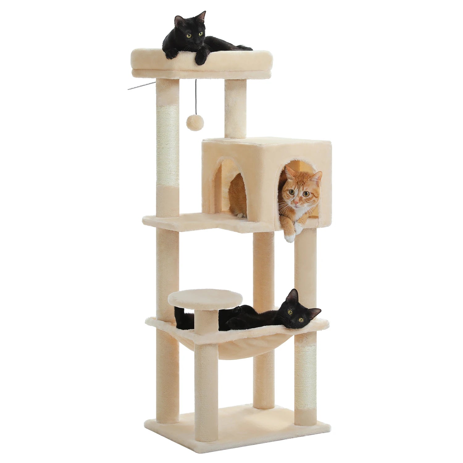 Multi-Level Cat Tree Tower – Cat Condo, Hammock & Scratching Activity Center