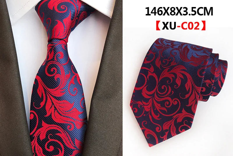 Cravate Homme en Soie 8 cm – Motif Floral Vert et Bleu, Jacquard, pour Costume, Mariage, Fête, Affaires, Cravate Formelle et Cadeau