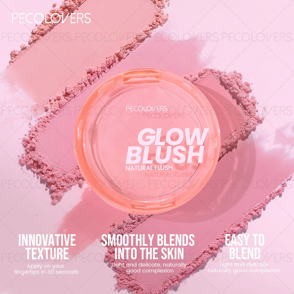 Palette de Blush 1 pièce — Résistante à l’Eau, Teinte Rose, Facile à Appliquer, Effet Maquillage 3D Naturel, Fini Mat, Nuances de Rouge