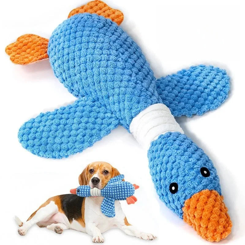 Blue Goose Plush Pet Toy – Squeaky Chew Toy for Dogs & Cats