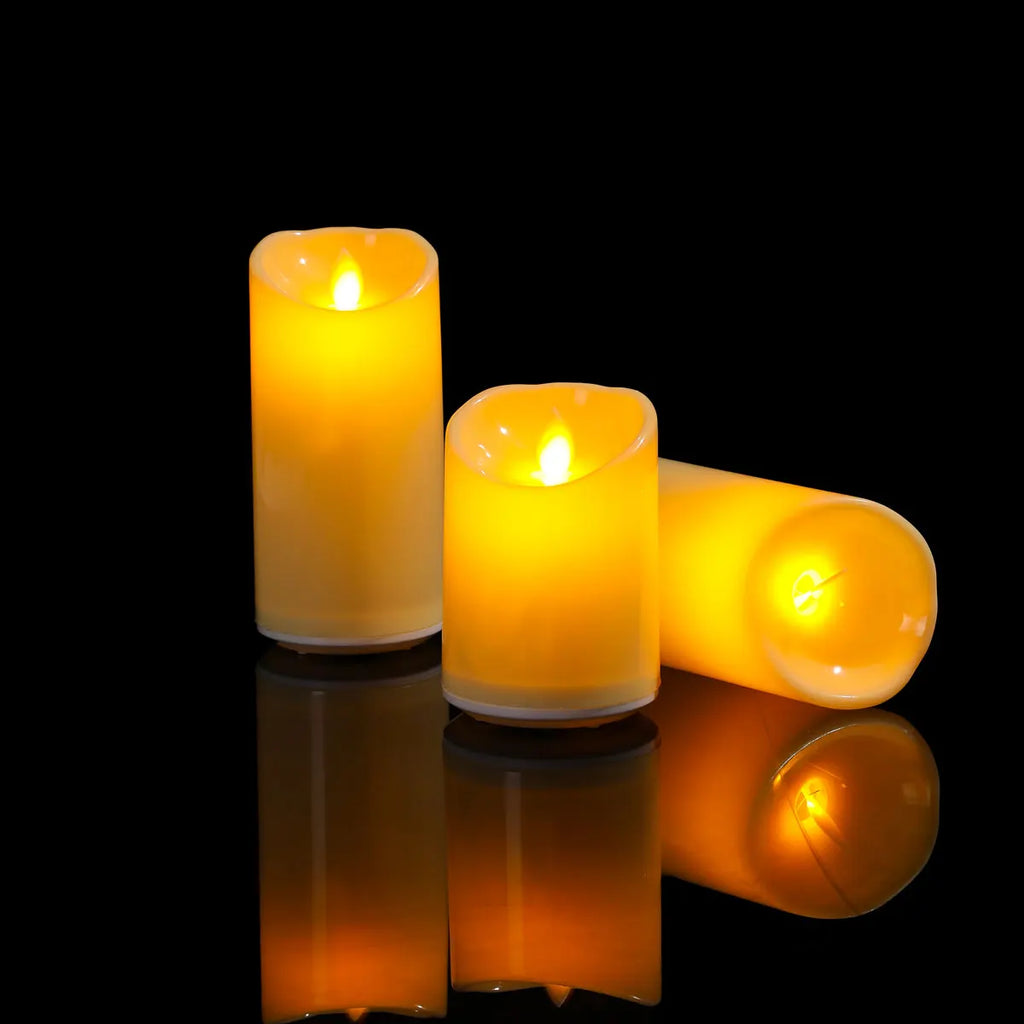 Rechargeable LED Moving Wick Candles – USB Remote Control Flameless Candle Set (1 or 3 Pieces)