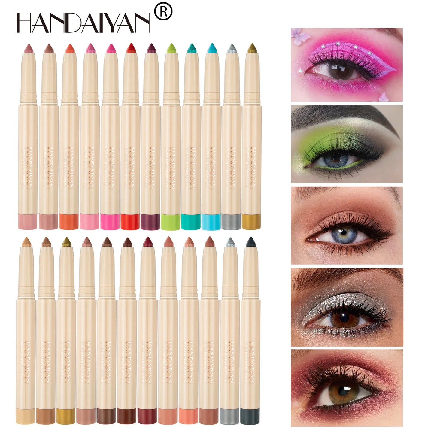 Crayon yeux dual-use – eyeliner et fard à paupières, mat, naturel, adapté pour maquillage de nuit ou clubbing, pointe ajustable