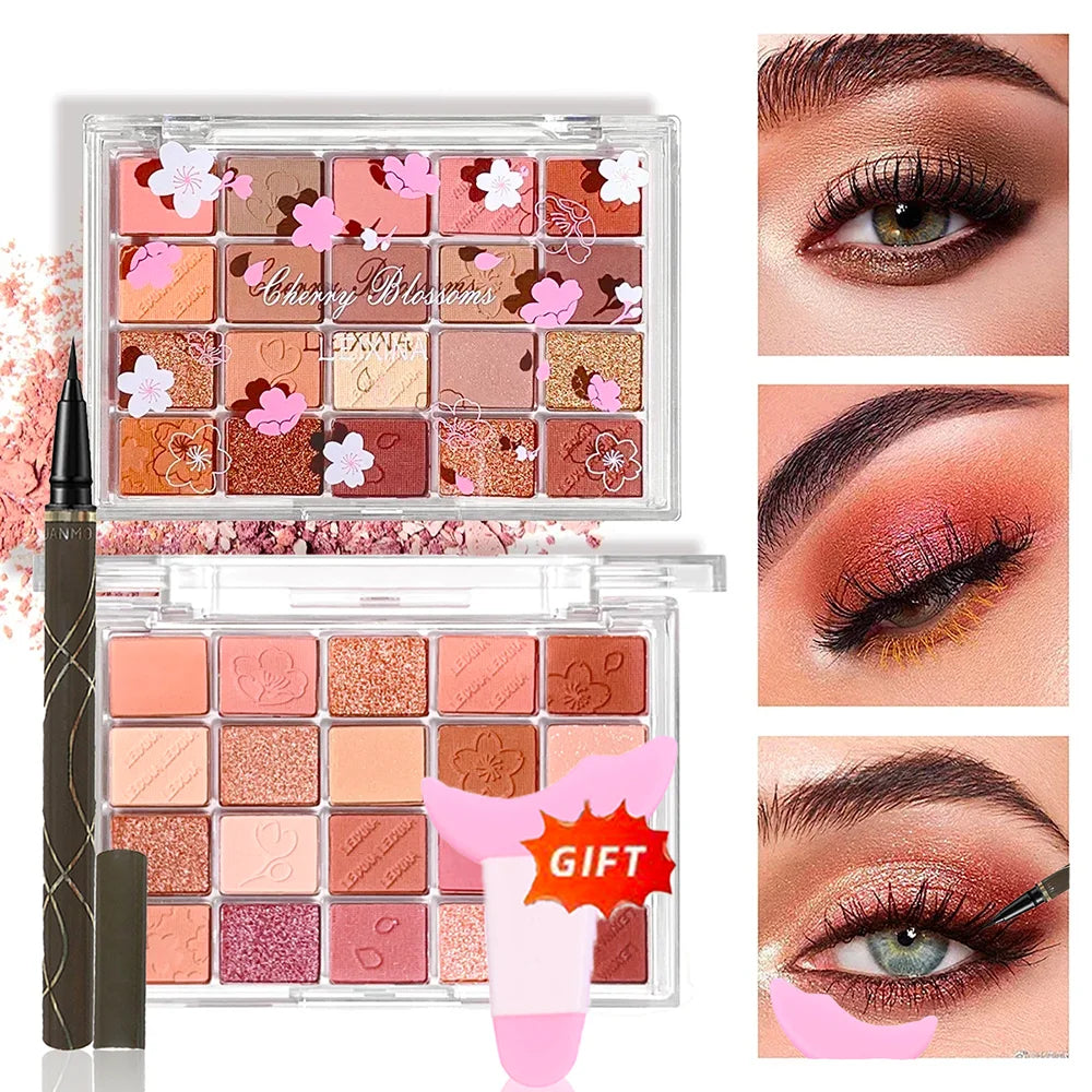 Palette de fards à paupières 20 couleurs – Brillant et mat, hautement pigmenté, mélangeable et longue durée