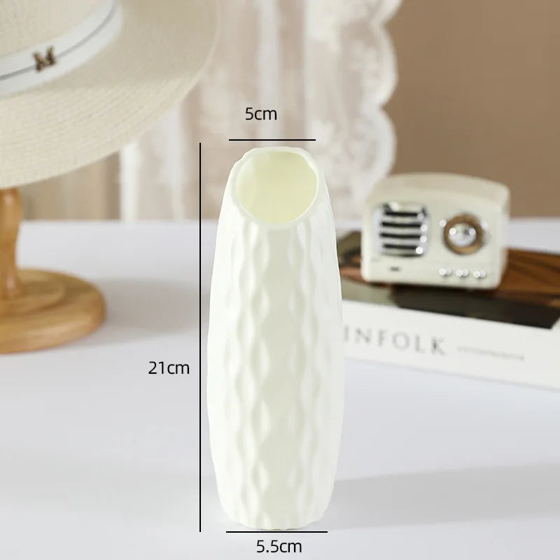 Modern Silver Plastic Vase – Elegant Decorative Flower Vase for Home & Office