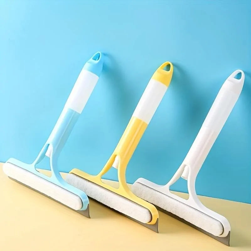 Multi-Function Window Cleaning Brush – Spray Glass Wiper with Rubber Scraper