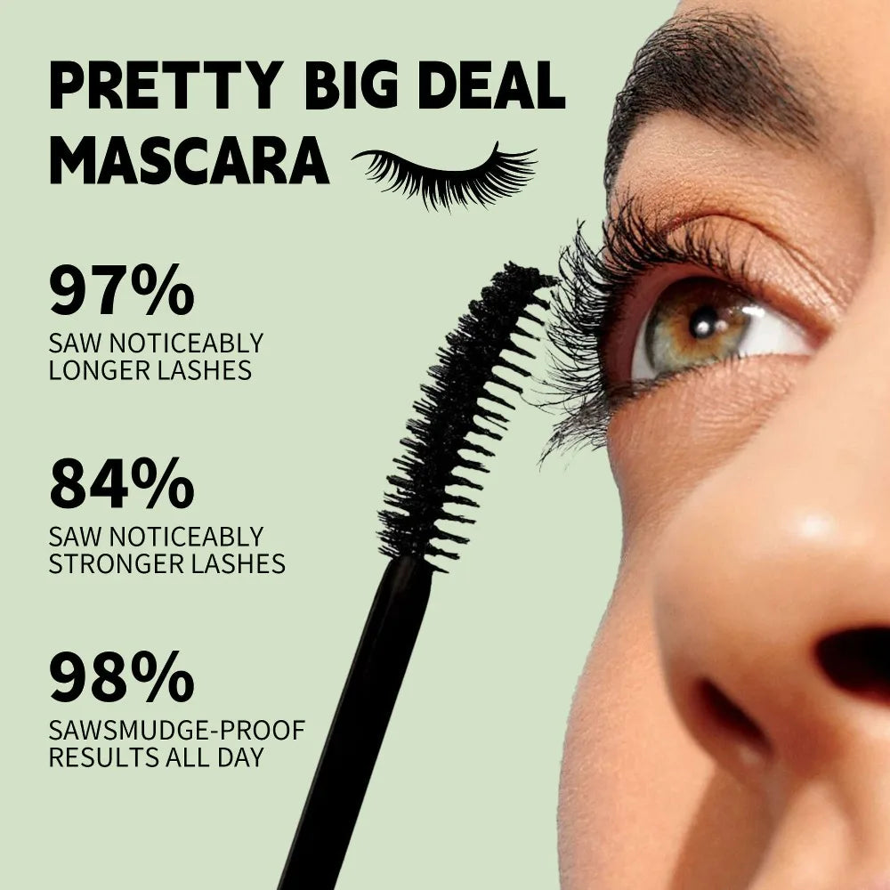 Mascara 7D waterproof allongeant cils fibres de soie noir volume et courbure longue tenue