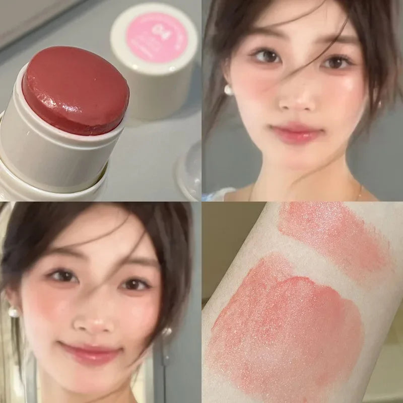 Blush Stick Rouge — Waterproof, Teinte Naturelle pour Joues, Crème Blush à Faible Saturation, Éclaircissant, Highlighter Visage Style Coréen (Copie)