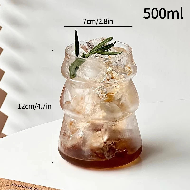 Aesthetic Glass Cups Set – Iced Coffee, Latte, Cocktail & Wine Glass Drinkware Collection