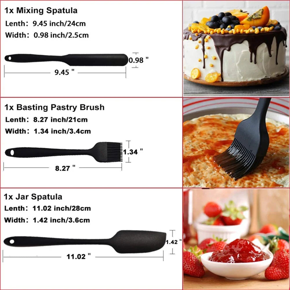 6-Piece Silicone Spatula Set – Food-Grade Non-Stick Heat-Resistant Spatulas for Cooking & Baking